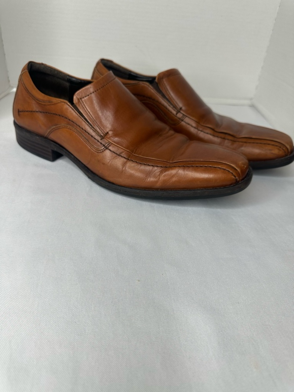 Johnston & Murphy Cognac Leather Slip-On Loafers